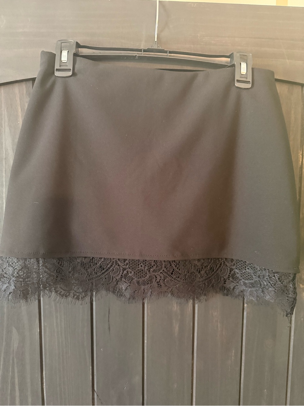 Women's Black Lace Trim Mini Skirt